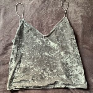 Grey Velvet Blouse